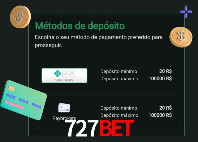 O cassino 727bet oferece uma grande variedade de métodos de pagamento